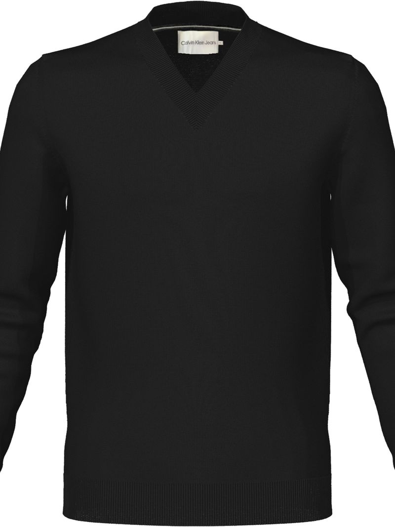 Sueter-manga-larga-con-cuello-V-y-logo