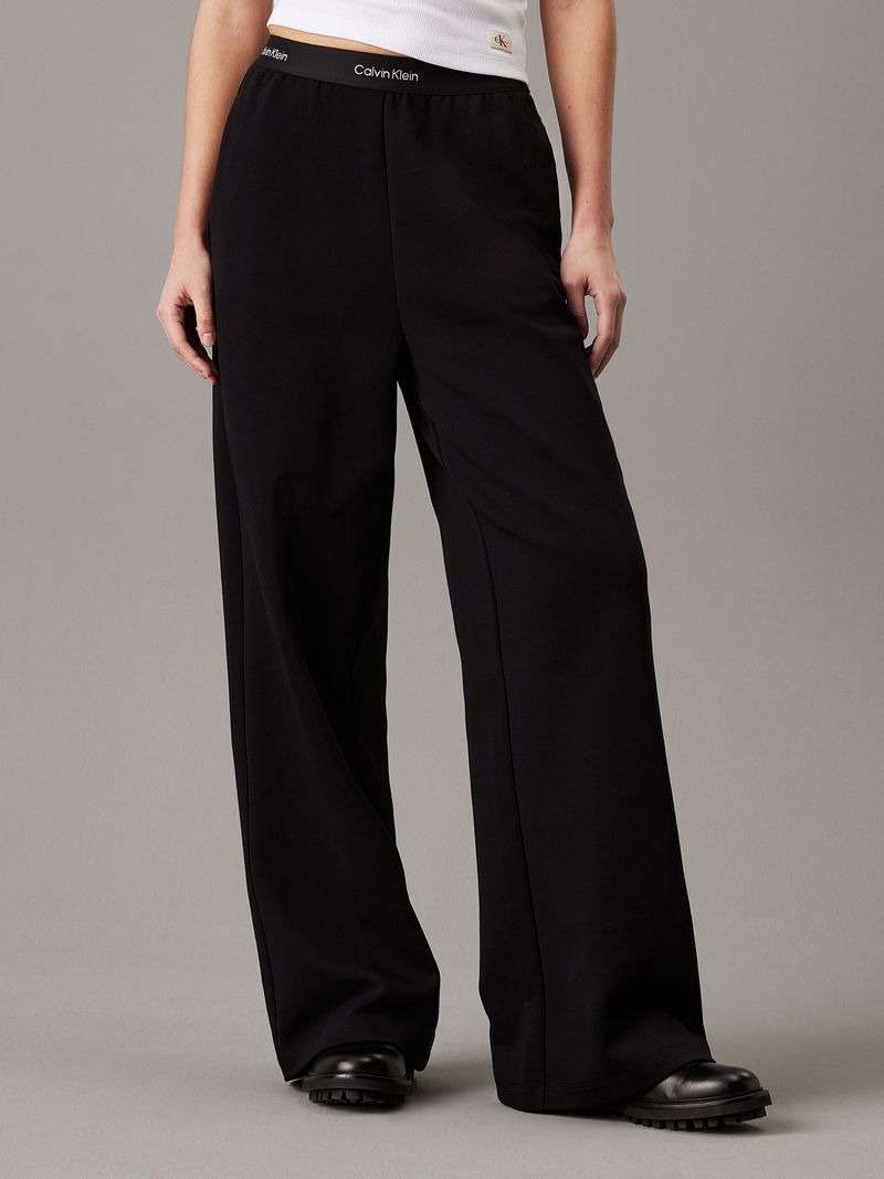 Pantalones-de-pierna-ancha-con-cinta-con-el-logo