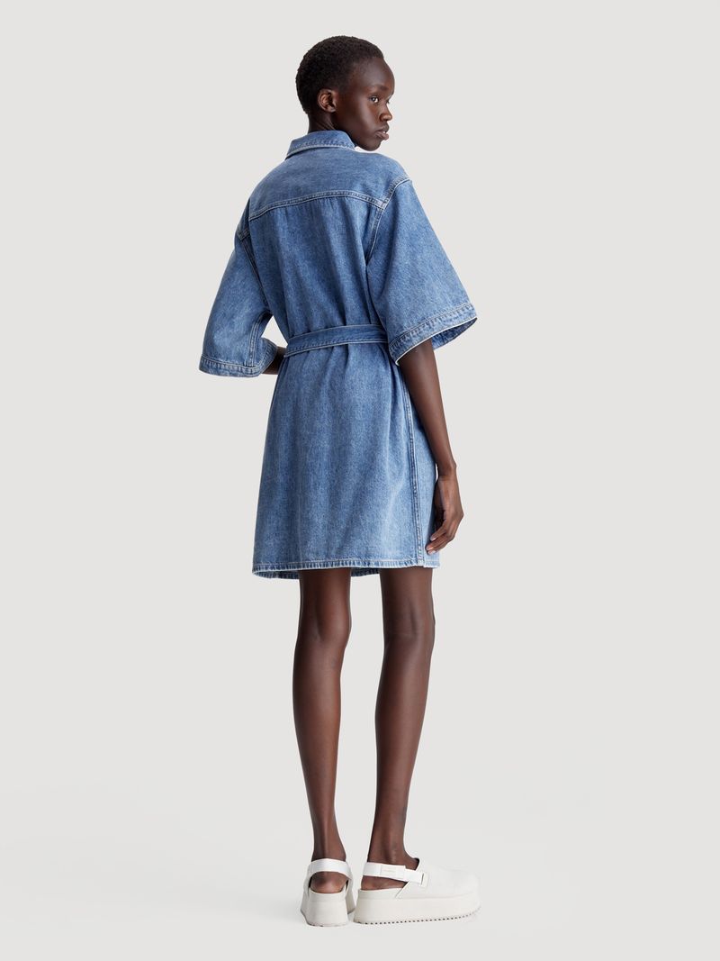 Vestido-camisero-denim-con-cincho-de-estilo-holgado