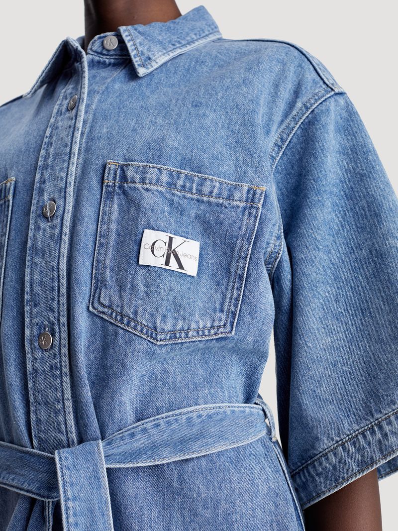 Vestido-camisero-denim-con-cincho-de-estilo-holgado